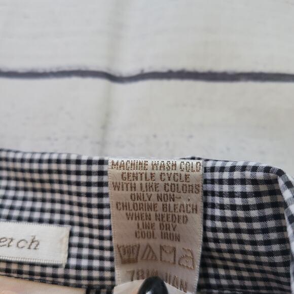 Drapers & Damons Size M Stretch Gingam Plaid Black White Full Zip Jacket - Picture 10 of 10